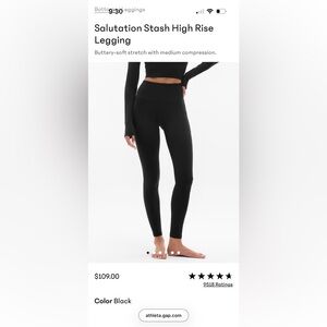Athleta High Rise Black Leggings